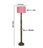 Pink Jute Drum Wooden Floor Lamp