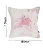 Pink Floral Jute 16 x 16 Inches Cushion Covers (Set of 2)