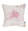 Pink Floral Jute 16 x 16 Inches Cushion Covers (Set of 2)
