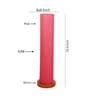 Pink Jute Parchment Shade Column Floor Lamp With Wood Base