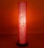 Pink Jute Parchment Shade Column Floor Lamp With Wood Base