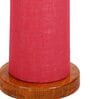 Pink Jute Parchment Shade Column Floor Lamp With Wood Base