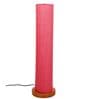Pink Jute Parchment Shade Column Floor Lamp With Wood Base
