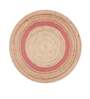 Pink Jute Solid 60 x 60 Inches Hand Woven Round Carpet