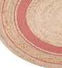 Pink Jute Solid 60 x 60 Inches Hand Woven Round Carpet