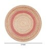Pink Jute Solid 60 x 60 Inches Hand Woven Round Carpet