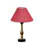 Pink Jute Table Lamp With  Metal & Wood  Base 10X15 Inches
