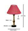 Pink Jute Table Lamp With  Metal & Wood  Base 10X15 Inches