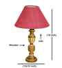 Pink Jute Table Lamp With  Wood  Base 10X19 Inches