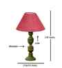 Pink Jute Table Lamp With  Wood  Base 10X19 Inches