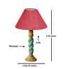 Pink Jute Table Lamp With  Wood  Base 10X19 Inches