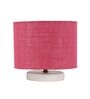 Pink Jute table lamp with White wood base8