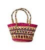 Pink Kauna Grass  Hand Weaved Hand Held Basket