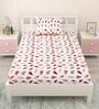Pink Kids 144 TC Character Kids Single Bedsheet With 1 Pillow Cover