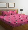 Pink Kids 144 TC Poly Cotton Double Bedsheet With 2 Pillow Cover