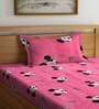 Pink Kids 144 TC Poly Cotton Single Bedsheet with 1 Pillow Cover