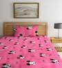 Pink Kids 144 TC Poly Cotton Single Bedsheet with 1 Pillow Cover