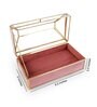 Pink Leather Glass Tissue Holder