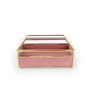 Pink Leather Glass Tissue Holder