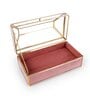 Pink Leather Glass Tissue Holder