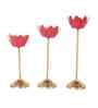 Pink Lotus Candle Holder Set of 3