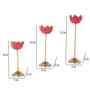 Pink Lotus Candle Holder Set of 3
