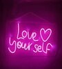 Pink Love Yourself  (W 16 x H 8) Acyrlic & Silicone LED Neon Light (Warm White)