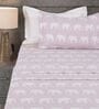 Pink Mandala Elephant Print 210 TC 100% Cotton Superking Bedsheet with 2 Pillow Covers