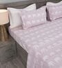Pink Mandala Elephant Print 210 TC 100% Cotton Superking Bedsheet with 2 Pillow Covers