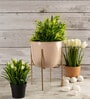 Pink Metal Desk Planter Set of 1