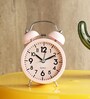 Pink Metallic Vintage Inspired Table Alarm Clock With Nightlight