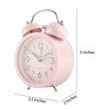 Pink Metallic Vintage Inspired Table Alarm Clock With Nightlight