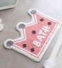 Pink Microfiber 23X15 Inches Anti-Skid Bath Mat