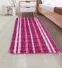 Pink Microfibre 39 x 20 Inches Machine Made Floor Runner
