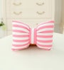 Pink Microfiber and Polyester 12 x 16 inch Bow Cushion