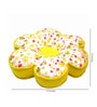 Yellow Microfiber and Velvet 17 x 17 inch Flowed Shaped Cushion