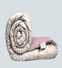 Pink Microfiber Floral 150 GSM Double Bed Comforter