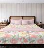 Pink Microfiber Floral 150 GSM Double Bed Comforter
