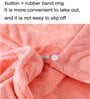 Peach Microfiber Solid 380 GSM Hair Wrap Towel (1 Pc)