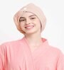 Pink Microfiber Solid 380 GSM Hair Wrap Towel (Set of 2)