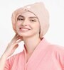 Pink Microfiber Solid 380 GSM Hair Wrap Towel (Set of 2)
