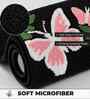 Pink Butterfly Microfibre 24X16 Inches Anti-Skid Bath Mat