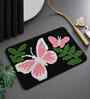 Pink Butterfly Microfibre 24X16 Inches Anti-Skid Bath Mat