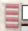 Pink Modern Checks 210 GSM 100% Cotton Bath Towel (Set of 4)