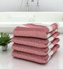 Pink Modern Checks 210 GSM 100% Cotton Bath Towel (Set of 4)