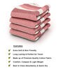Pink Modern Checks 210 GSM 100% Cotton Bath Towel (Set of 4)