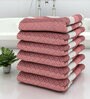 Pink Modern Checks 210 GSM 100% Cotton Bath Towel (Set of 6)