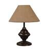 Pink Natural Fiber Shade Table Lamp With Copper Base