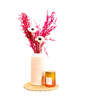 Pink Oats Grass Bunch With 2 Sunflower