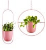 Set Of 2 Pink Hanging Metal Plant Stand